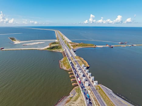 Aerial from the Afsluitdijk in the Netherlands