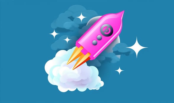 bitcoin rocket digital start bit futuristic target cartoon creative launch technology space coin moon 3d finance business startup money spaceship shuttle. Generative AI.