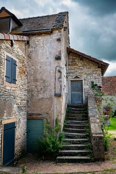 A street in the historic village of Brancion, Saone et Loire, Burgundy, France