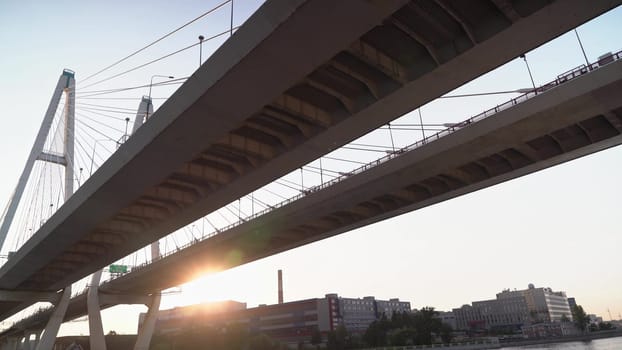 Russia, St. Petersburg , July 26 , 2024 - cable-stayed bridge over the Neva River