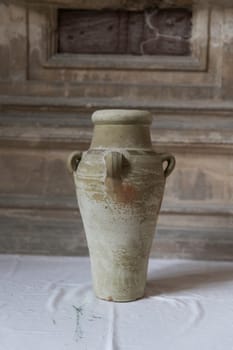a old medeival vase urn in France , Meurthe et Moselle, Toul, Saint Etienne cathedral,