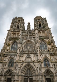 outdooir view of the Toul, Saint Etienne cathedral in France, Meurthe et Moselle,