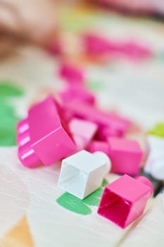 colorful plastic building toy blocks on the floor