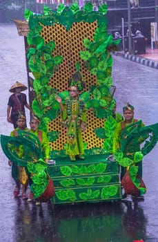 August 2, 2024, Jember, Indonesia. The 2024 Annual Jember Fashion Carnival showcasing spectacular costumes and performances.