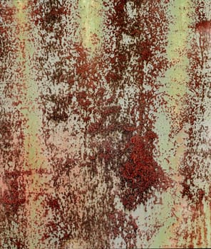 Detailed panorama grunge rusted metal texture. Backdrop of rusty surface of dark, brown, and orange hues. Close-up of rust patterns, aged iron, scratched, worn, distressed areas, corrosion details