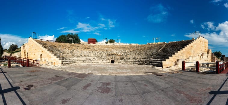 Κourion ancient ruins of the ancient city. Achilles' House Kourio Basilica at The Sanctuary of Apollo at the Kourion World Heritage Archaeological site near Limassol (Lemesos), Cyprus