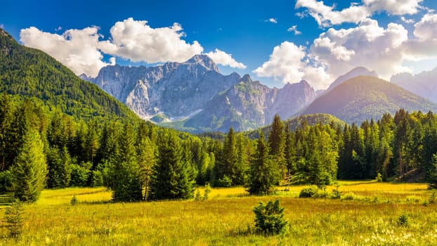 Valley in the Triglav National Park, Julian Alps, Slovenia. Julian Alps mountains, Slovenia, Europe.