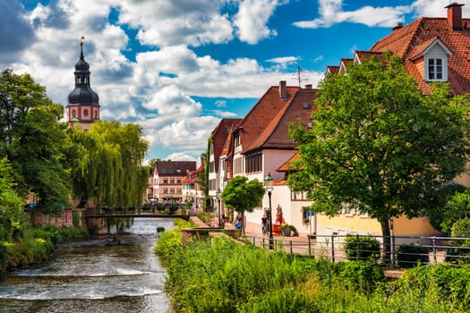 Old city of Ettlingen in Germany with Alb river. View of a central district of Ettlingen, Germany, with Alb river. Ettlingen, Baden Wurttemberg, Germany. 