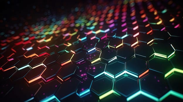 Abstract background with hexagonal tiles. Tech styled hex pattern. Generated AI
