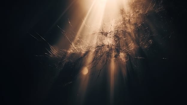 Dust rays background. God rays in the textured air. Generated AI