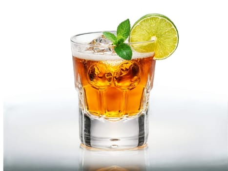 Jager Bomb A powerful mix of Jagermeister and Red Bull in a shot glass garnished. Drink isolated on transparent background.