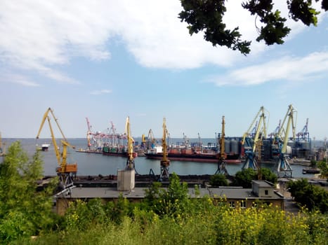 Odessa seaport. Container terminal. High quality photo