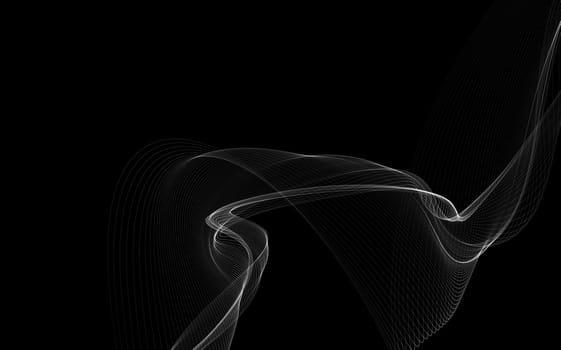 Dark abstract background with a glowing abstract waves, abstract background