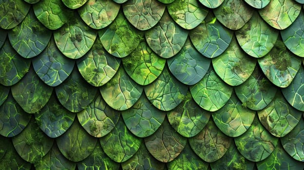 Green dragon scale pattern close-up - luxury background texture for wallpaper