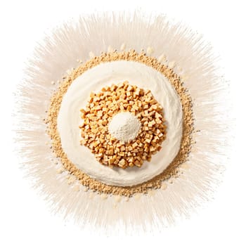 Yam bean flour mandala an arrangement of fine yam bean flour medium yam bean flour. Food isolated on transparent background.