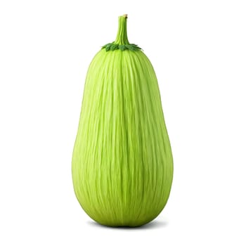 Chayote with sliced rounds and green skin in dynamic curving shape Food and culinary concept. Food isolated on transparent background.
