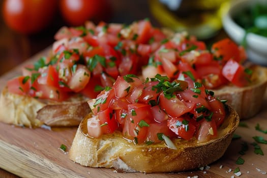 bruschetta with garlic tomato and olive oi