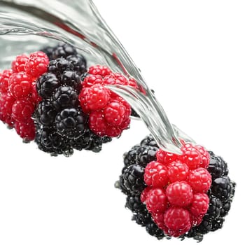 Blackberry Rubus fruticosus Juicy blackberries with a high gloss finish each berry reflecting a soft. Food isolated on transparent background