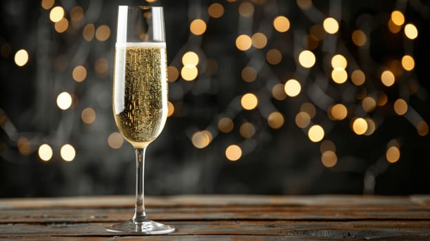 New year s eve bokeh background with champagne glass abstract celebration concept
