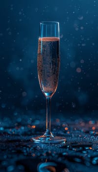 New year s eve abstract bokeh background with champagne glass for festive celebrations