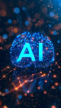 Ai letters on abstract bokeh background, reflecting new artificial intelligence concepts