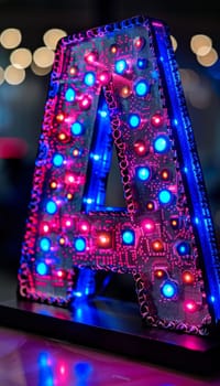A letter on abstract bokeh background, symbolizing new concepts in artificial intelligence