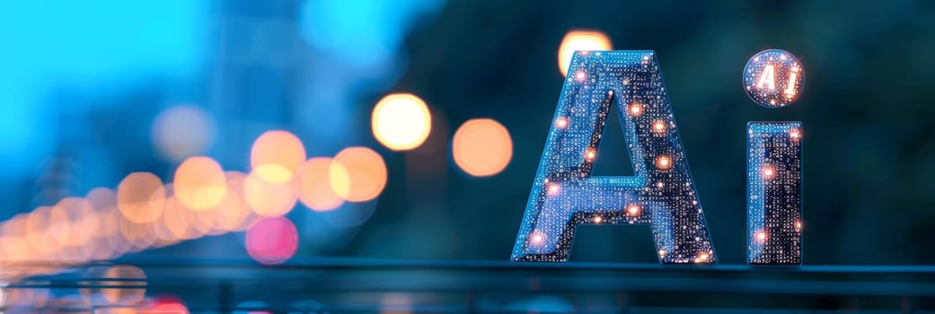 Abstract ai letters on bokeh background illustrating new concepts in artificial intelligence
