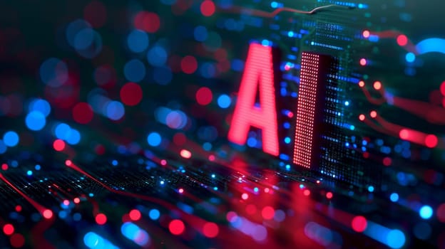 Ai concepts in abstract bokeh background, symbolizing new artificial intelligence ideas