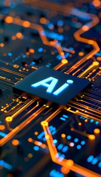 Ai letters on abstract bokeh background representing innovative artificial intelligence ideas