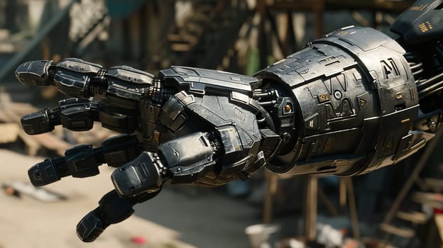 Detailed view of ai robot s hand portraying modern artificial intelligence concepts