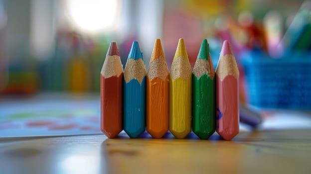 School themed pencils symbolize the commencement of the academic year and key educational concepts