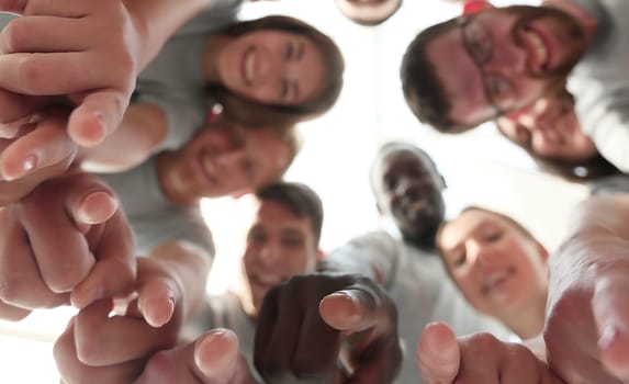 top view. business colleagues supporting each other with a handshake.