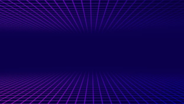 Cyber space grid for the virtual reality. Perspective grid background 3d.