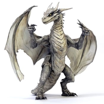 A fierce dragon figurine displays intricate scales and powerful wings, exuding strength and majesty.