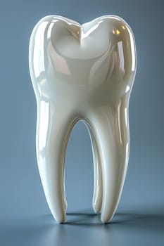 Concept of dentistry snow white healthy tooth on solid background symbolizing oral health care