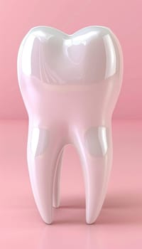 Snow white tooth implant symbolizing the concept of dentistry on a plain background