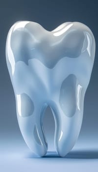 Snow white tooth implant on solid background symbolizing the concept of dentistry