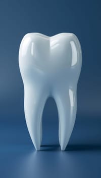Snow white dental implant on solid background, symbolizing the concept of dentistry for oral health