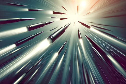 flying projectiles with a blurred background.