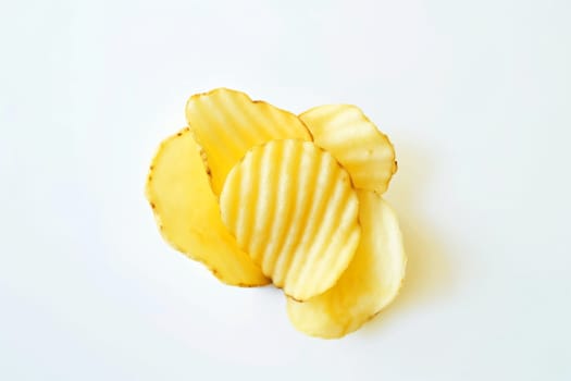 Crunchy salted potato chips for a delicious snack food