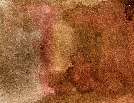 Watercolor vintage grange brown background with spots and streaks. Hand-drawn illustration