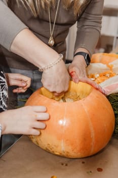 Creating a floral composition in a pumpkin. Making decor with your own hands