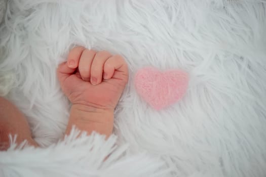 cute little girl baby sleeping with teddy bear