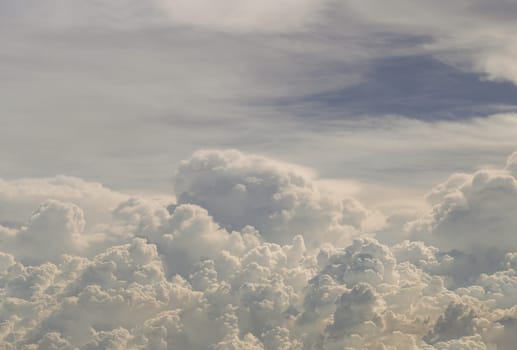 The sky is being covered with amazing clouds. Beautiful clouds like a heaven sky toward the light, Concept idea of Imaginative clouds nature, Nature abstract composition for background wallpaper and textures, Space for text, Selective focus.