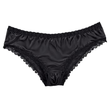 Black Silk Underwear A pair of black silk women s underwear with a smooth. Woman lingerie isolated on transparent background