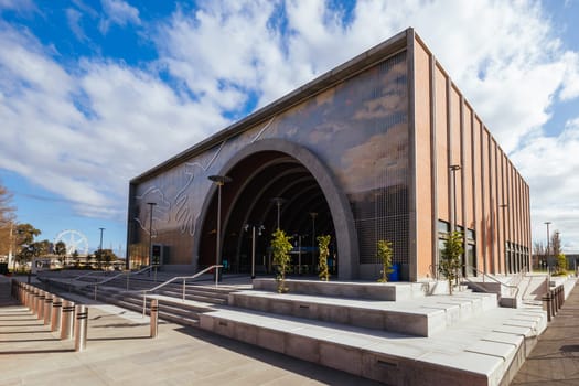 MELBOURNE, AUSTRALIA - AUGUST 18: Arden Station built as part of the Metro Tunnel project is completed and in testing phase before opening. Located in North Melbourne, Victoria, Australia and taken on August 18th 2024