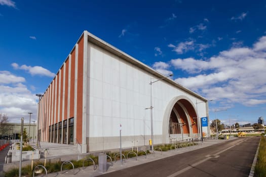MELBOURNE, AUSTRALIA - AUGUST 18: Arden Station built as part of the Metro Tunnel project is completed and in testing phase before opening. Located in North Melbourne, Victoria, Australia and taken on August 18th 2024