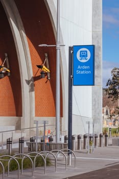 MELBOURNE, AUSTRALIA - AUGUST 18: Arden Station built as part of the Metro Tunnel project is completed and in testing phase before opening. Located in North Melbourne, Victoria, Australia and taken on August 18th 2024