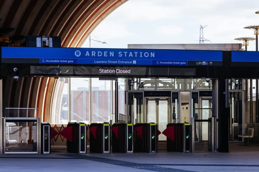 MELBOURNE, AUSTRALIA - AUGUST 18: Arden Station built as part of the Metro Tunnel project is completed and in testing phase before opening. Located in North Melbourne, Victoria, Australia and taken on August 18th 2024