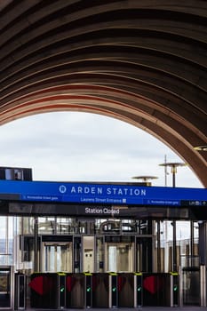 MELBOURNE, AUSTRALIA - AUGUST 18: Arden Station built as part of the Metro Tunnel project is completed and in testing phase before opening. Located in North Melbourne, Victoria, Australia and taken on August 18th 2024